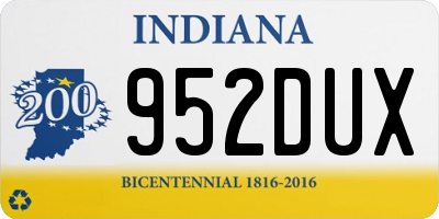 IN license plate 952DUX