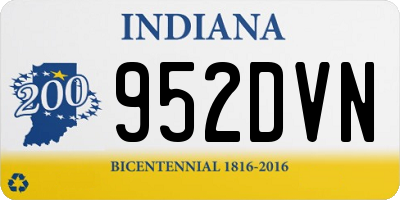 IN license plate 952DVN