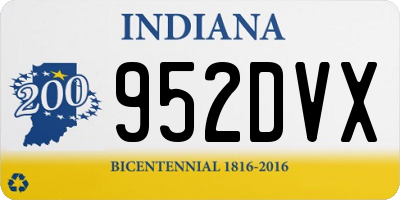 IN license plate 952DVX