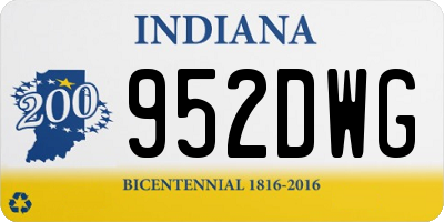 IN license plate 952DWG