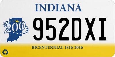 IN license plate 952DXI