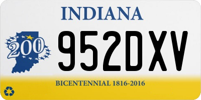 IN license plate 952DXV