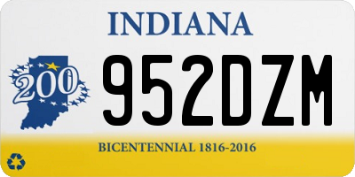 IN license plate 952DZM