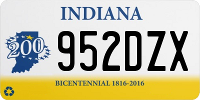 IN license plate 952DZX
