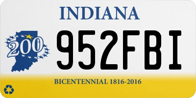 IN license plate 952FBI
