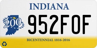 IN license plate 952FOF