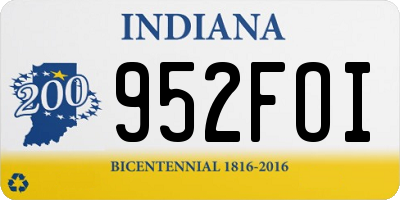 IN license plate 952FOI