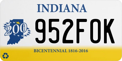 IN license plate 952FOK