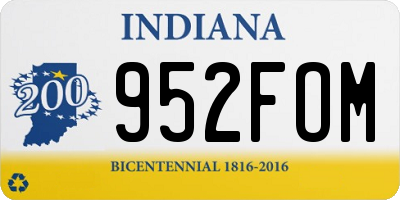 IN license plate 952FOM