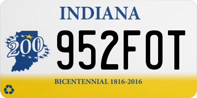 IN license plate 952FOT
