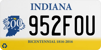 IN license plate 952FOU