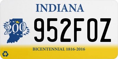 IN license plate 952FOZ
