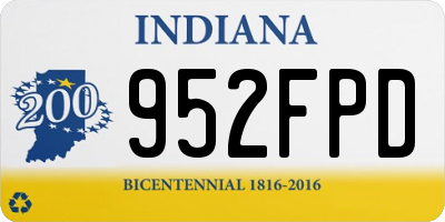 IN license plate 952FPD