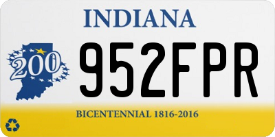 IN license plate 952FPR