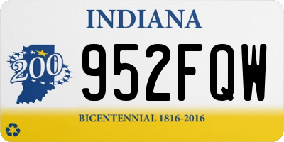 IN license plate 952FQW