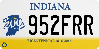 IN license plate 952FRR
