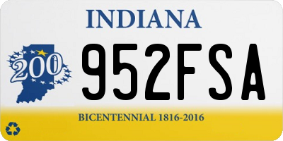 IN license plate 952FSA