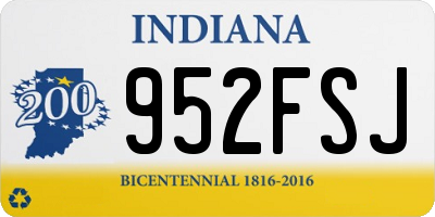 IN license plate 952FSJ