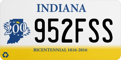 IN license plate 952FSS