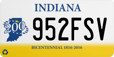 IN license plate 952FSV