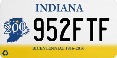 IN license plate 952FTF