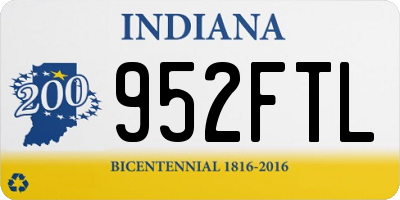 IN license plate 952FTL