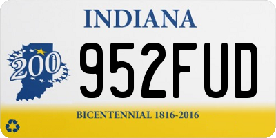 IN license plate 952FUD