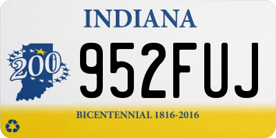 IN license plate 952FUJ
