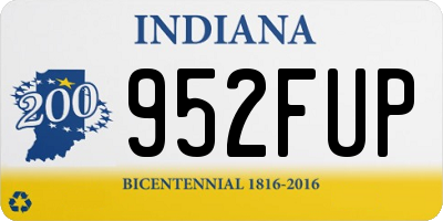IN license plate 952FUP