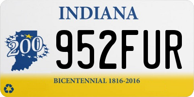 IN license plate 952FUR