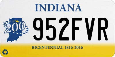 IN license plate 952FVR