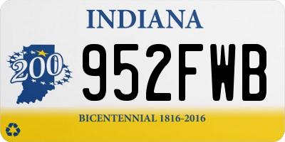 IN license plate 952FWB