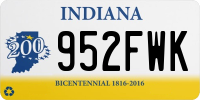 IN license plate 952FWK