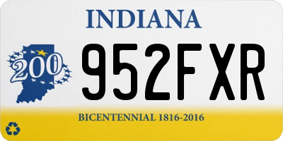 IN license plate 952FXR