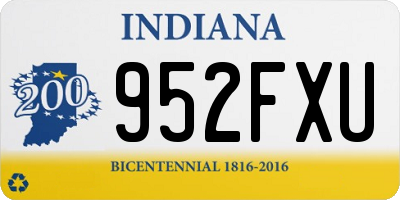 IN license plate 952FXU