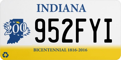IN license plate 952FYI