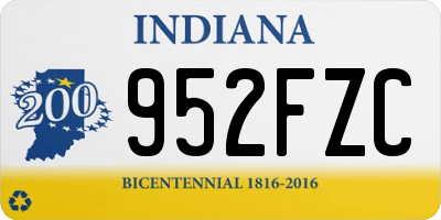 IN license plate 952FZC