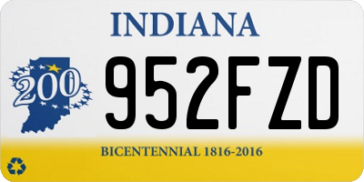 IN license plate 952FZD
