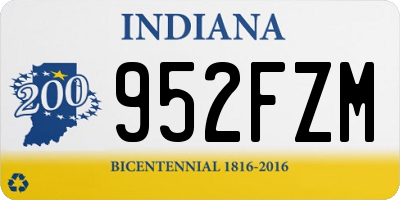 IN license plate 952FZM