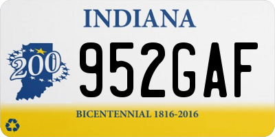 IN license plate 952GAF
