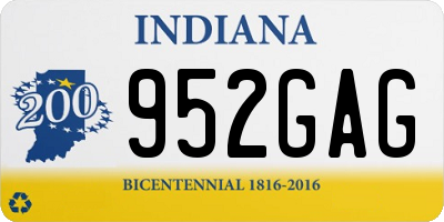 IN license plate 952GAG