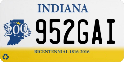 IN license plate 952GAI