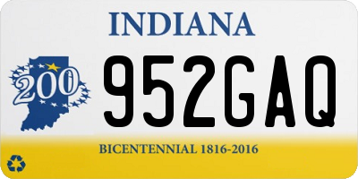 IN license plate 952GAQ