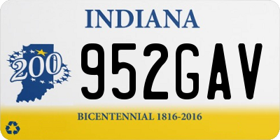 IN license plate 952GAV
