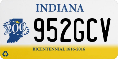 IN license plate 952GCV