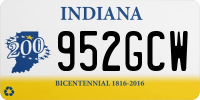 IN license plate 952GCW
