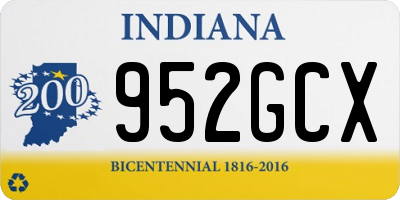 IN license plate 952GCX