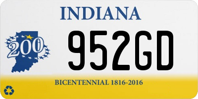 IN license plate 952GD