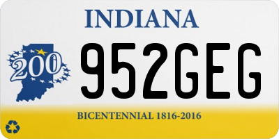 IN license plate 952GEG