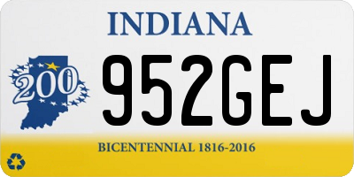 IN license plate 952GEJ